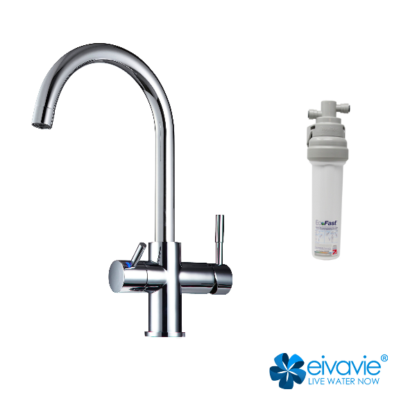 Depuratore acqua sotto lavello Ecofast con miscelatore a tre vie Classic con Led